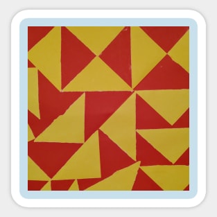 red yellow attack abstract triangles Sticker